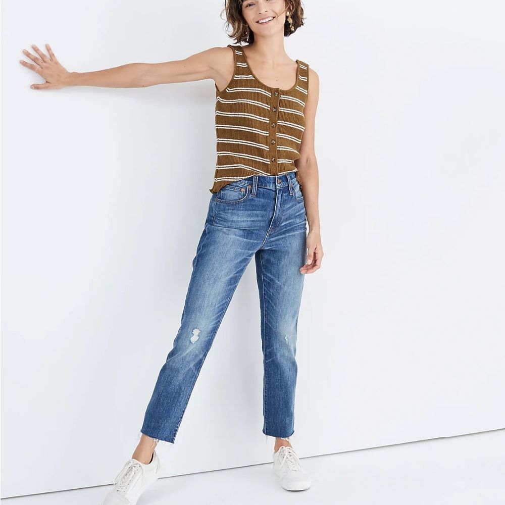 Madewell The High-Rise Slim Boyjean in Dover Wash: Raw-Hemmed Edition size 24